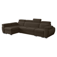 ECKSOFA Boston LCP, Seite: Links LCP+2R+1P(65) - Silberfarben/Braun, Holz/Textil (320/170cm) - MIRJAN24