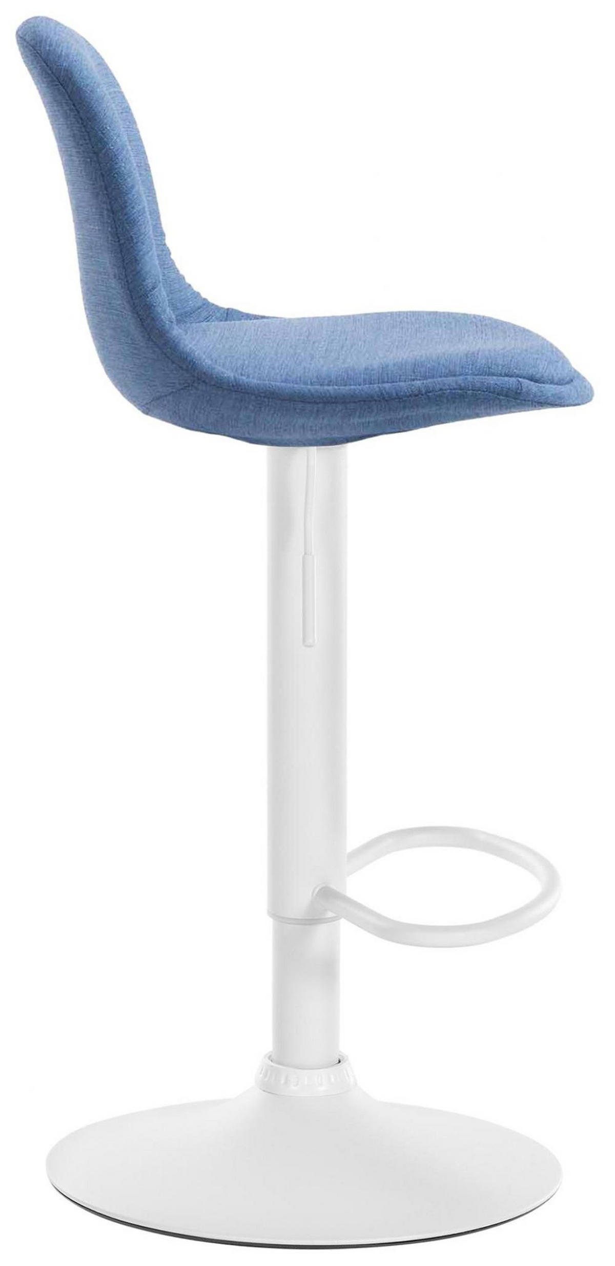 BARHOCKER Stoff blau - Blau/Weiß, Textil/Metall (39/82/43cm) - CLP