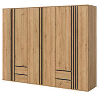 KLEIDERSCHRANK Eiche Artisan, grau 240 x 192 cm, Drehtürenschrank 6-türig - Anthrazit/Eiche Artisan, Holzwerkstoff (240/192/56cm) - Inn.Furn