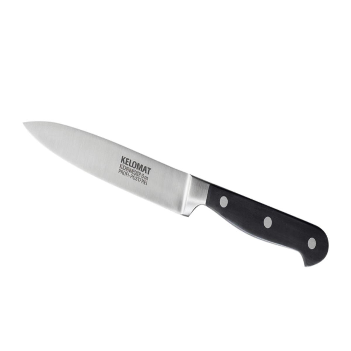 KÜCHENMESSER Profi geschmiedet - Schwarz, Metall (15cm) - Kelomat