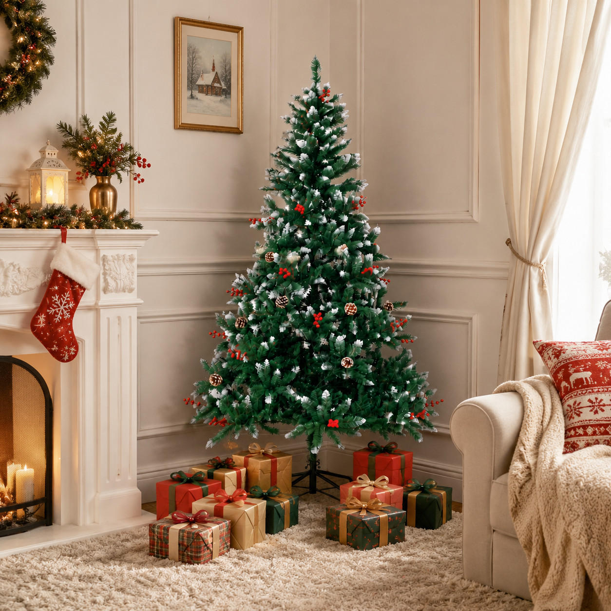 Homavo Weihnachtsbaum Grün 150 cm