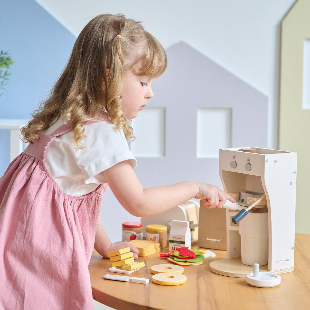 HOLZSPIELZEUG Frühstück Spielset, Weiß, 25cm - Weiß, Holzwerkstoff (15/14cm) - Teamson Kids