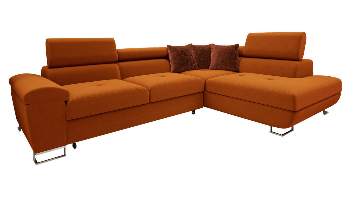 ECKSOFA Cotere Premium, Seite: Rechts - Orange, Holz/Textil (270/202cm) - MIRJAN24