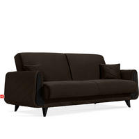 3-SITZER-SOFA GUSTAVO III Sofa 3 Velours, Braun - Braun, Holz/Holzwerkstoff (230/98/98cm) - KONSIMO®