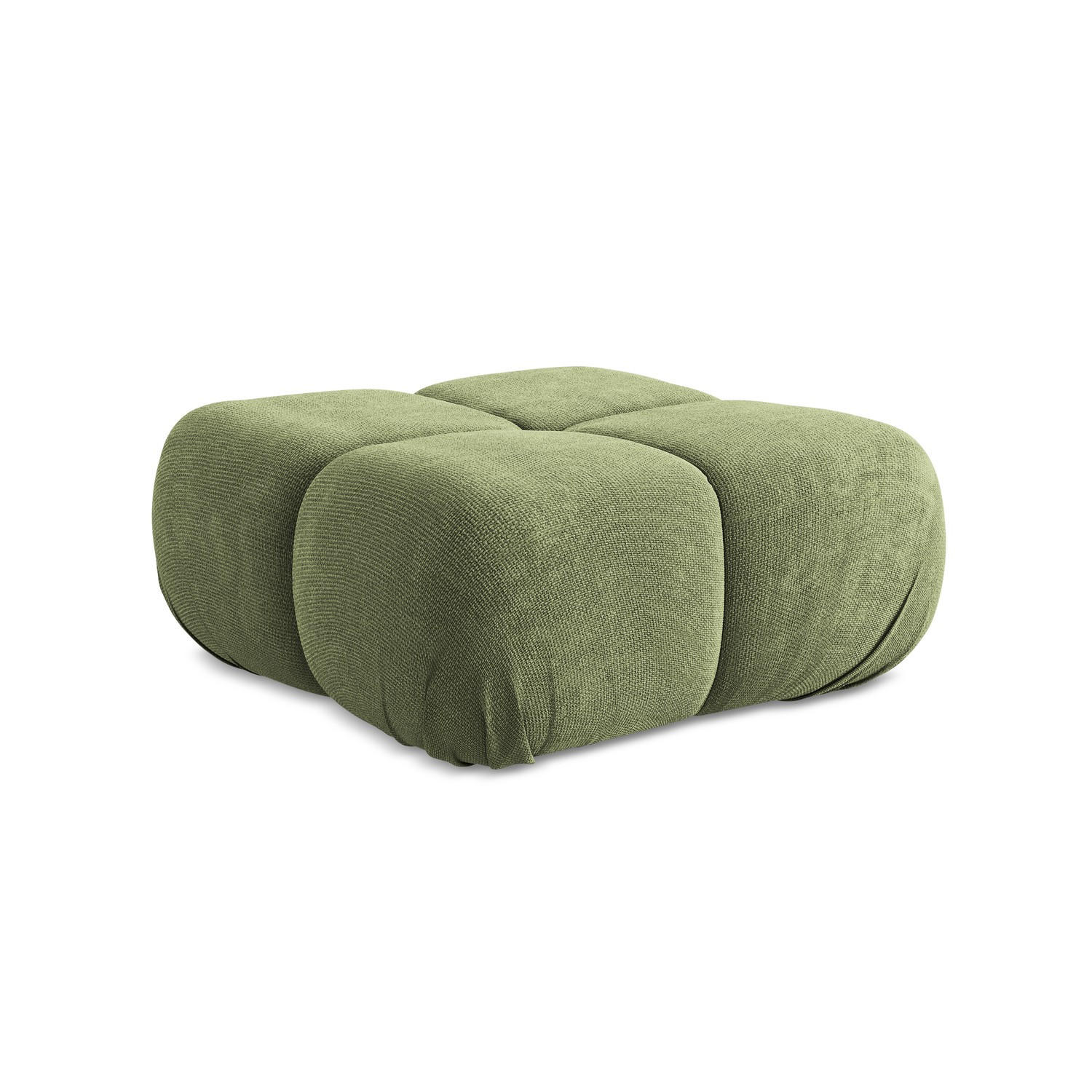 POUF Chenille Stoff Grün - Schwarz/Grau, Kunststoff/Textil (95/41/95cm) - LaMiaSofa