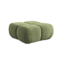 POUF Chenille Stoff Grün - Schwarz/Grau, Kunststoff/Textil (95/41/95cm) - LaMiaSofa
