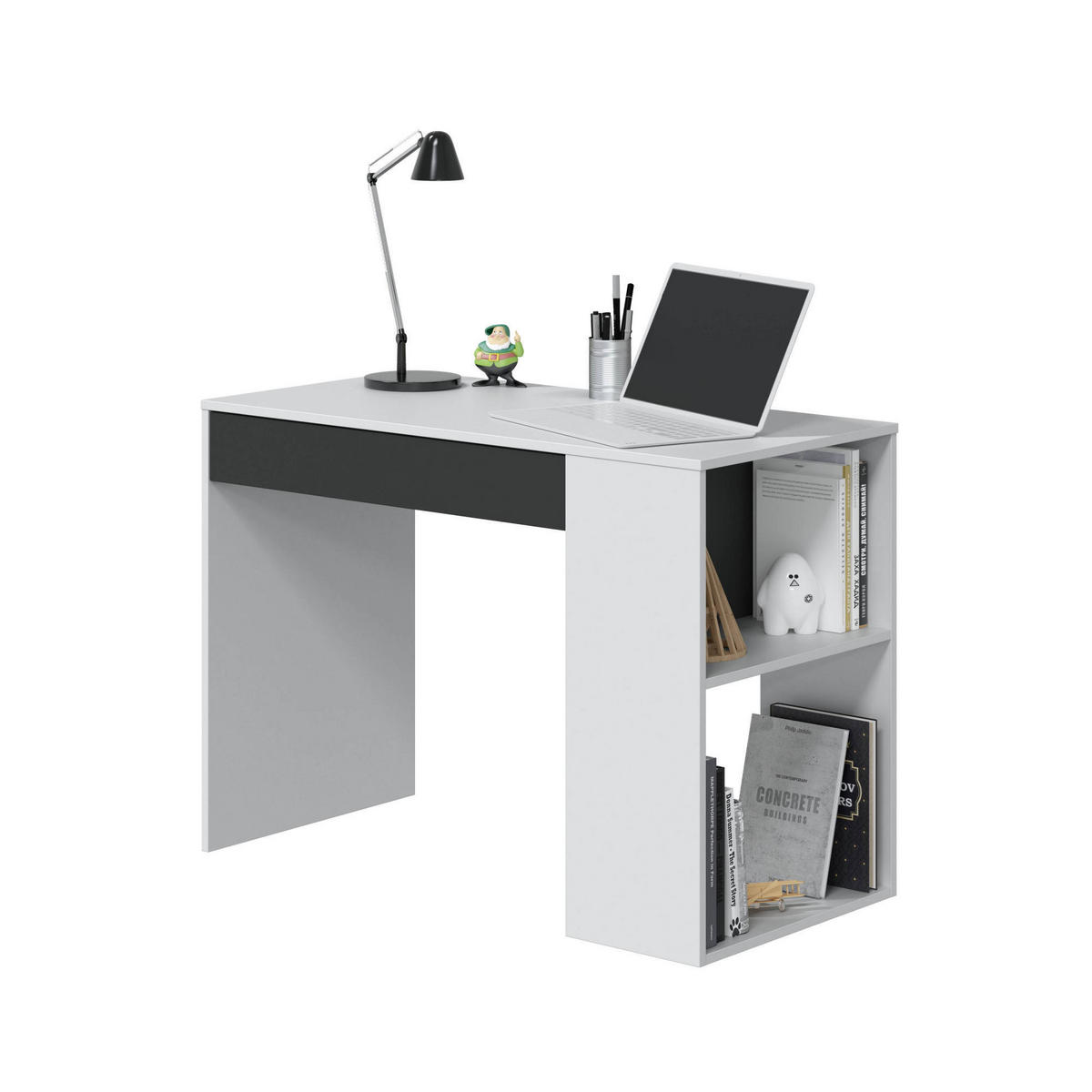 SCHREIBTISCH Weiß, Anthrazit 50/101/73 cm - Weiß, Holzwerkstoff (50/101/73cm) - DMORA