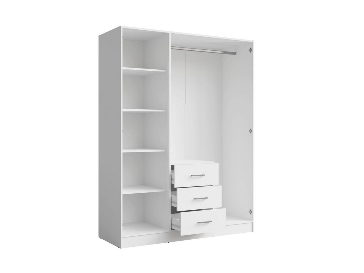 KLEIDERSCHRANK Weiß 151/201/58 - Weiß, Holzwerkstoff (151/201/58cm) - RAUMHIRSCH FURNITURE