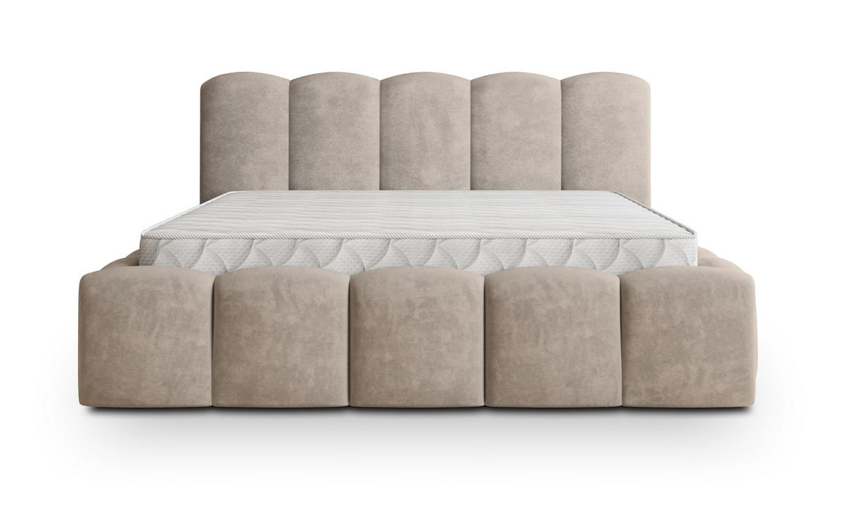 POLSTERBETT FALINA K 120x200 cm mit Bettkästen - Beige - Beige, Holz/Textil - MASSENO
