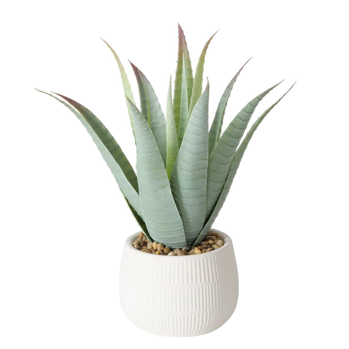 KÜNSTLICHE ALOE-PFLANZE Mondrago 29 cm - Hellgrün, Kunststoff (29cm) - Boltze Home
