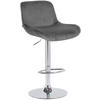 BARHOCKER Samt dunkelgrau - Chromfarben/Dunkelgrau, Textil/Metall (50/85/50cm) - CLP