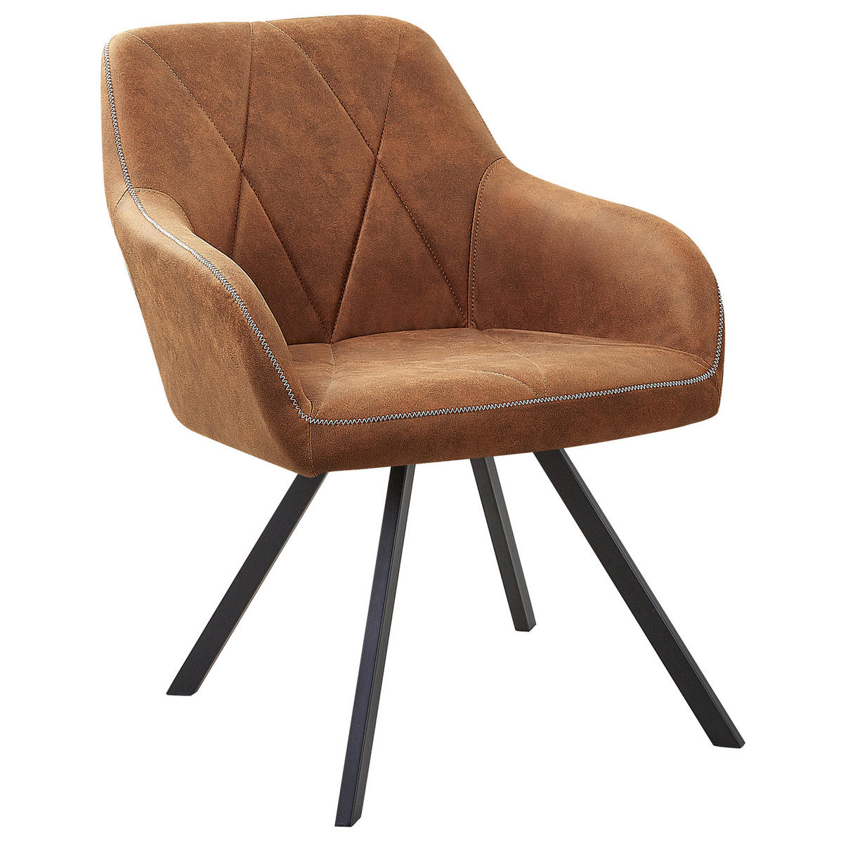 ÉTKEZŐSZÉK 2 darabos Szett Kárpit Barna Monee - barna, textil/fém (54/78/62cm) - Beliani
