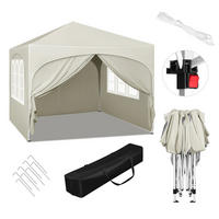 PAVILLON 3x3 m Beige mit 4 Seitenwänden - Beige, Textil/Metall (300/300cm) - Kaket