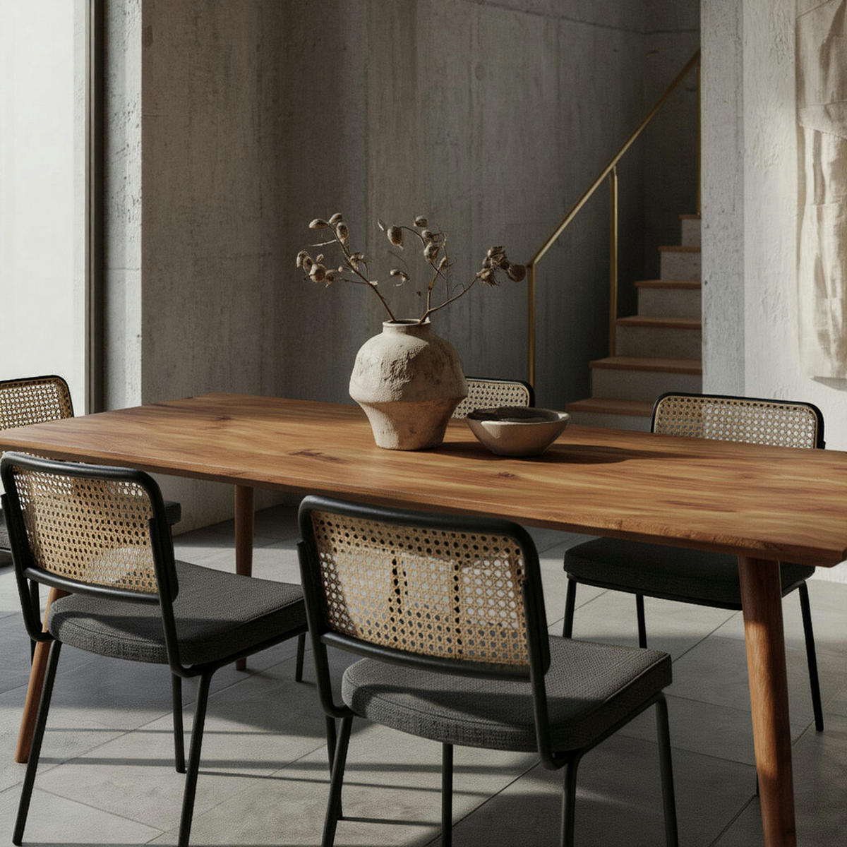 ESSTISCH Massivholz Braun Landhausstil Handgefertigt, Braun 120x60x76 cm - Braun, Holz (60/120/76cm) - KADIMA DESIGN