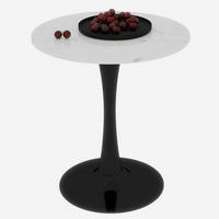 COUCHTISCH rund 70 cm schwarz/weiß aus Kunstmarmor mit minimalistischer Form - Weiß, Stein (70/70/72cm) - OKMYHOME