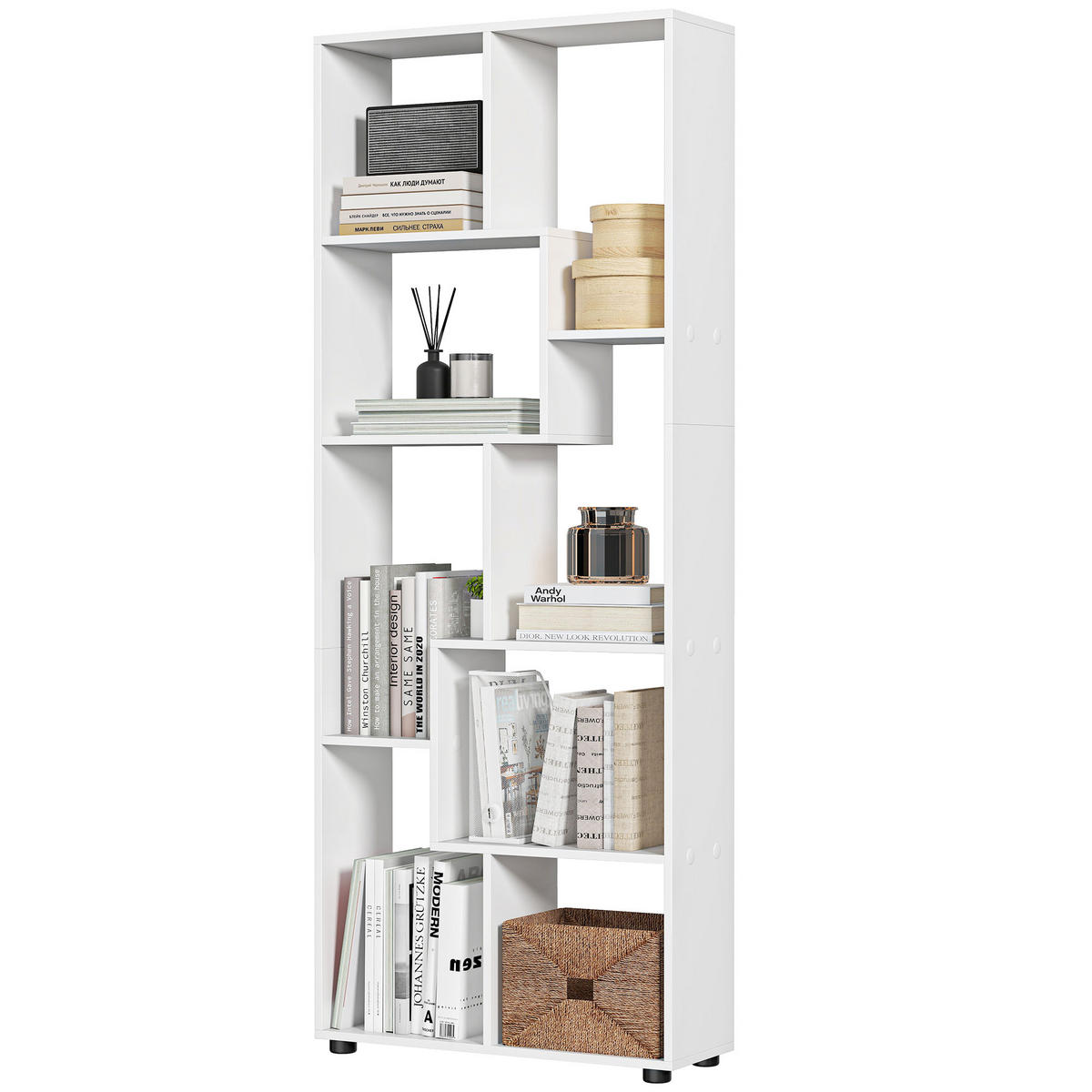 REGAL DE-15455 70/24/178 cm, 8 Fächer Weiß - Weiß, Holzwerkstoff (24/178/70cm) - ComfortXL