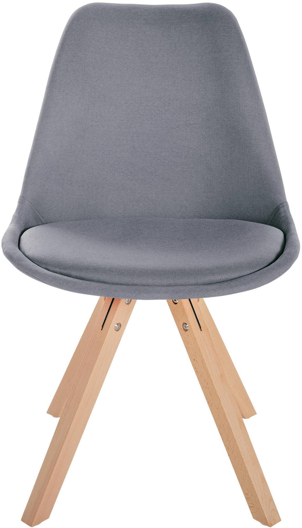 STUHL Stoff hellgrau - Hellgrau/Naturfarben, Holz/Textil (48/81/54cm) - CLP