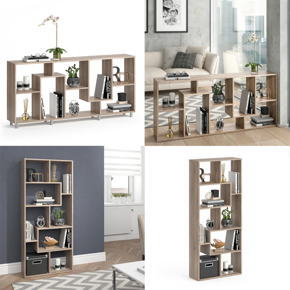 RAUMTEILER Noa Sonoma 160.6 x 67.2 cm - Sonoma Eiche, Holzwerkstoff (160.6/67.2/25cm) - Vicco