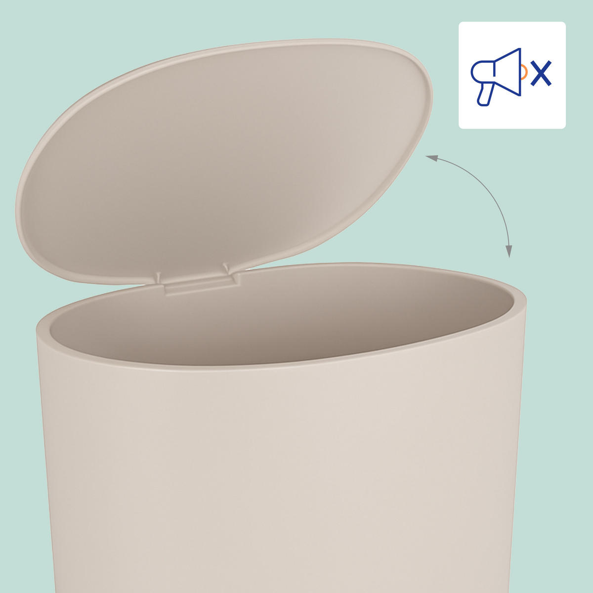 MÜLLEIMER - Beige, Kunststoff (26/26/23cm) - Relaxdays