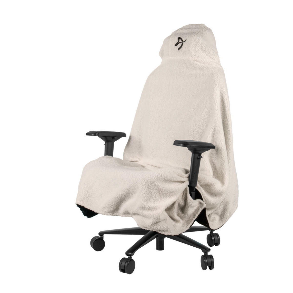 STUHLKUSCHELDECKE Velour/Sherpa Schwarz - Schwarz, Textil (135/155cm) - Arozzi