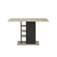 RECHTECKIGER Esstisch mit Aufbewahrung Oxford - Französische Herstellung - 80/120/75 cm - Schwarz, Holzwerkstoff (80/120/75cm) - Calicosy