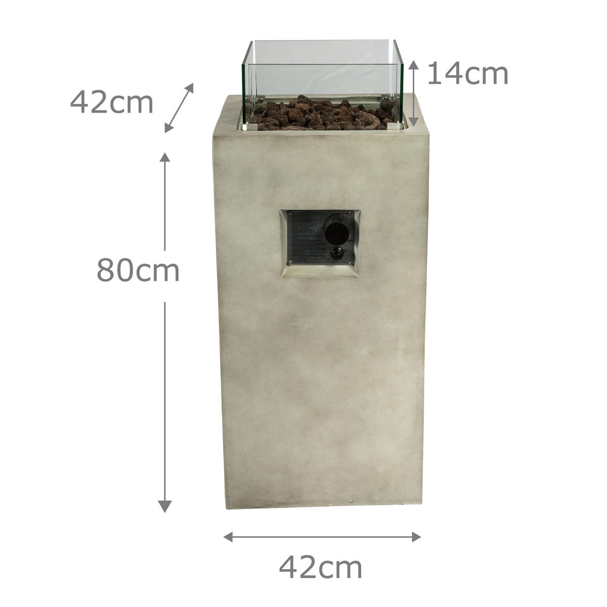FEUERSTELLE Grau - Grau, Metall (42/80/80cm) - Teamson Home