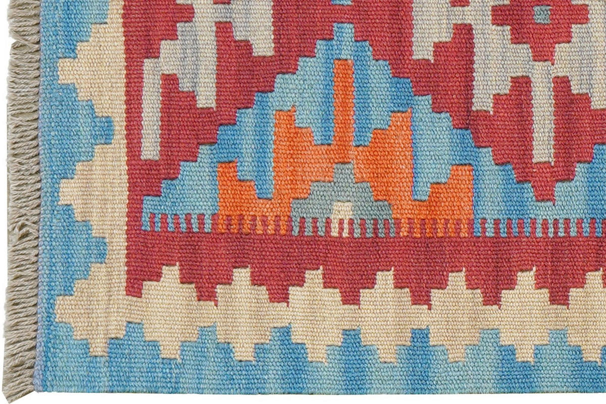 KELIM-LÄUFER handgewebt Gashgai Rot 192/58 cm Schurwolle - Rot, Textil (58/192cm) - Looma