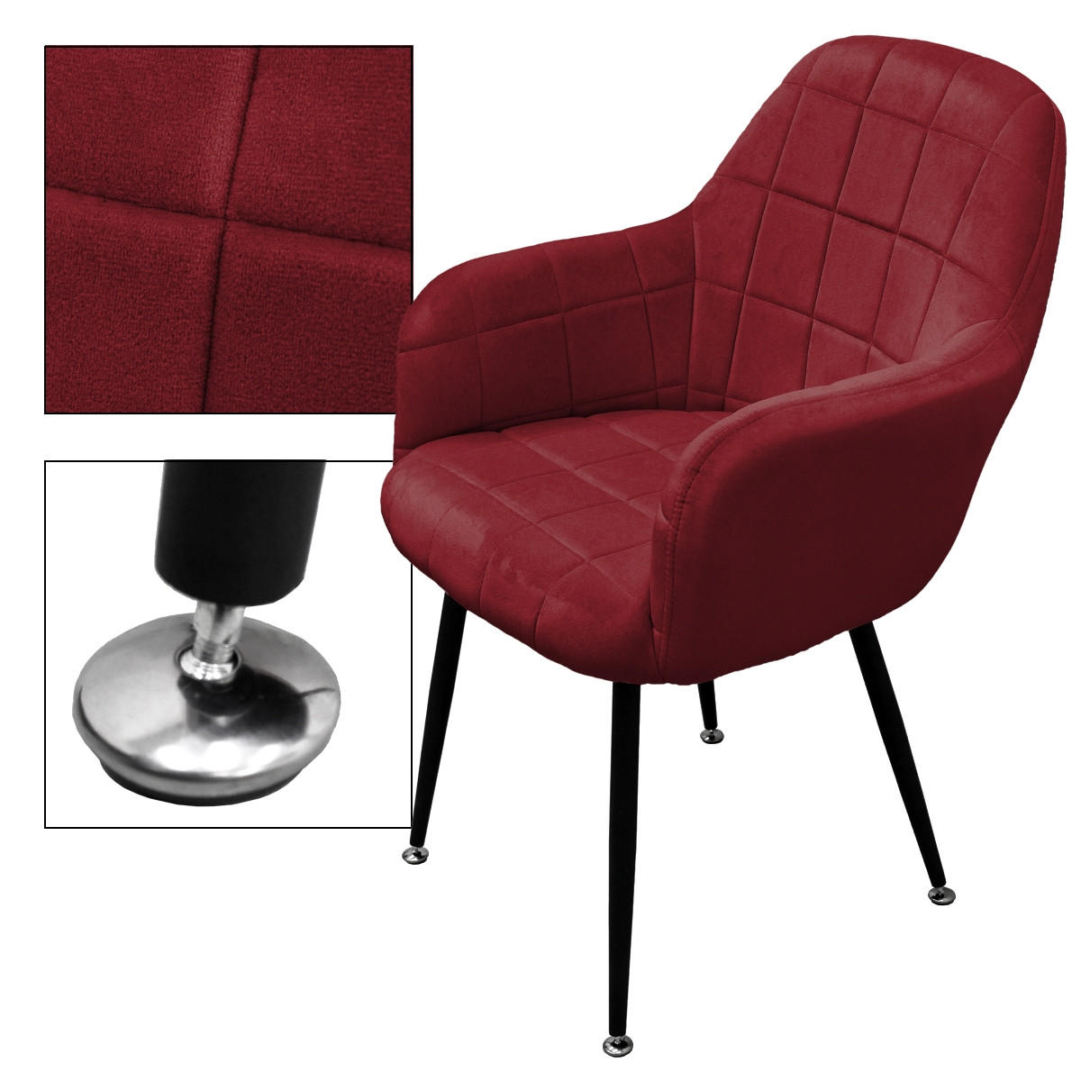 ECD-Germany Esszimmerstuhl Bordeaux 60x84x58 cm