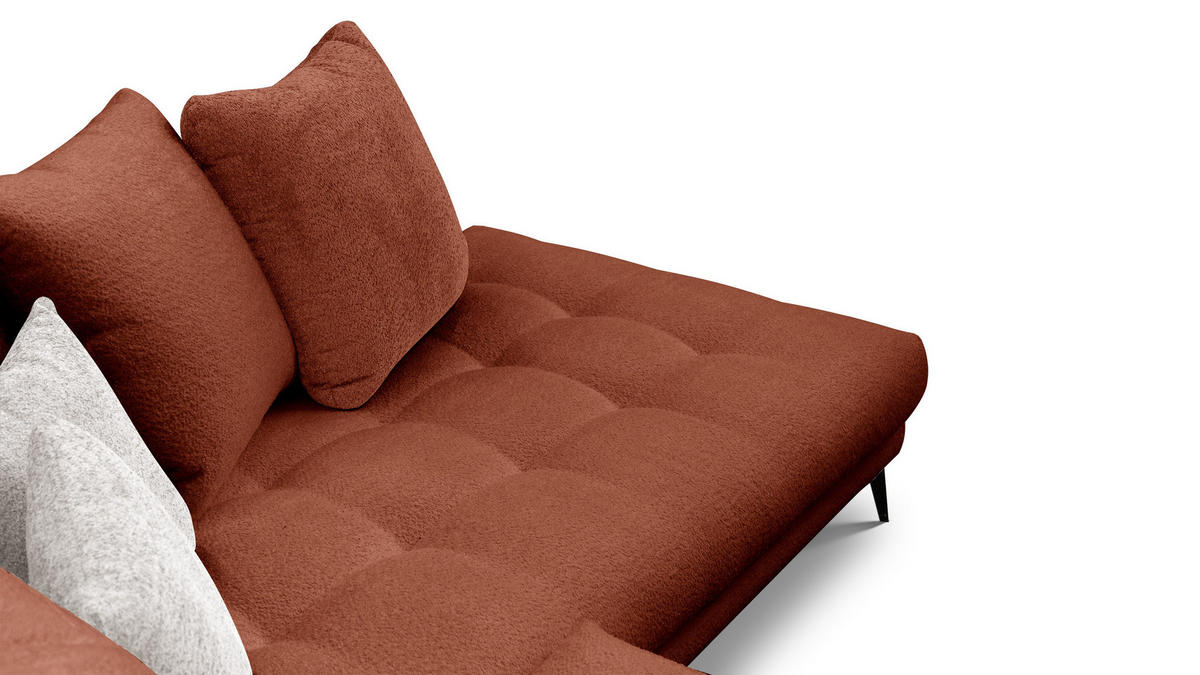 ECKSOFA CALME 5-Sitzer, dunkelorange - Dunkelorange, Holz/Textil (294/229cm) - Courtois Laville