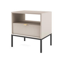 NACHTKONSOLE Nova grau 54 / 39 / 56cm - Schwarz/Grau, Holz/Holzwerkstoff (54/56/39cm) - Feldmann-Wohnen