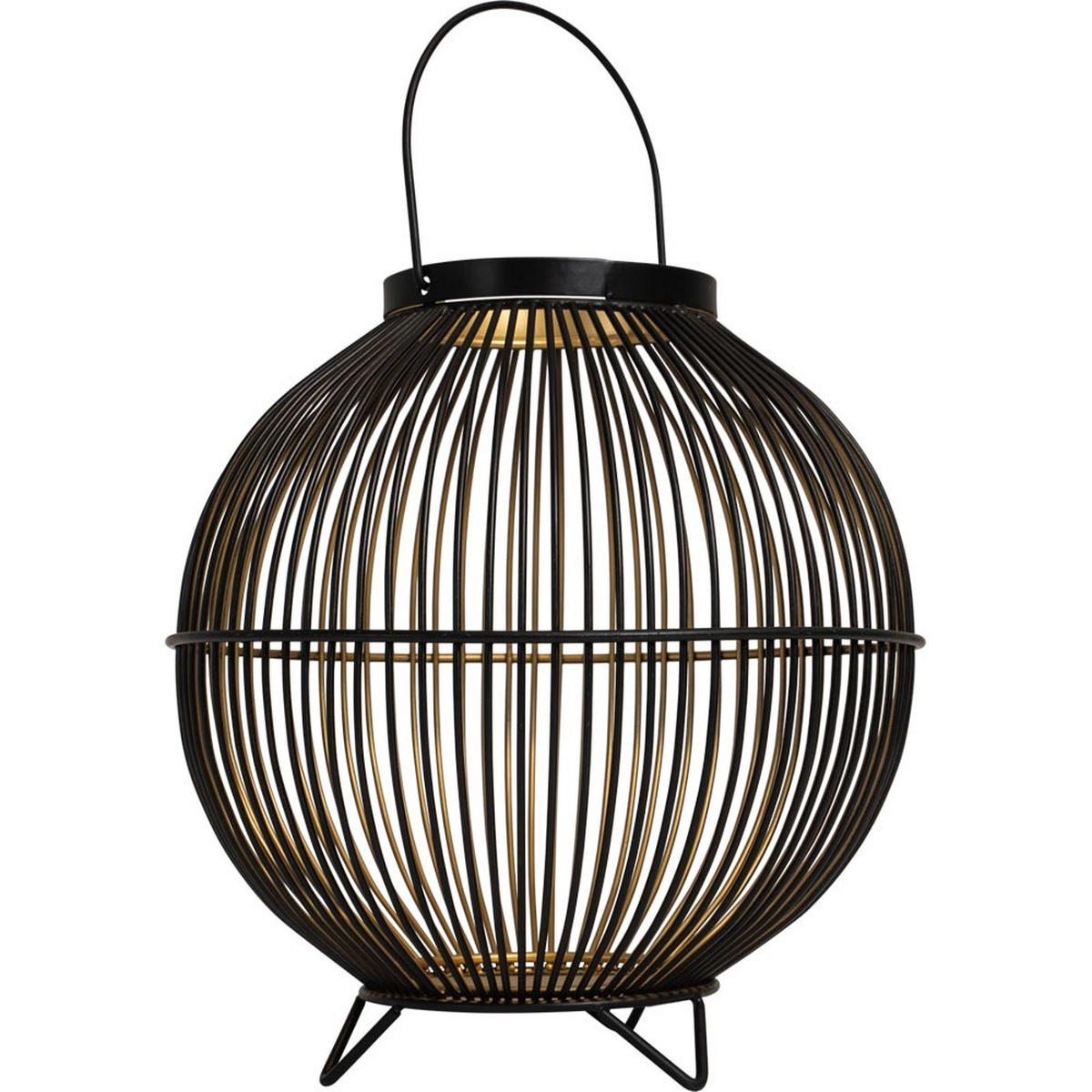 LATERNE Nora - Schwarz - 25/25/26 cm - Schwarz, Metall (25/26/25cm) - Lesli Living