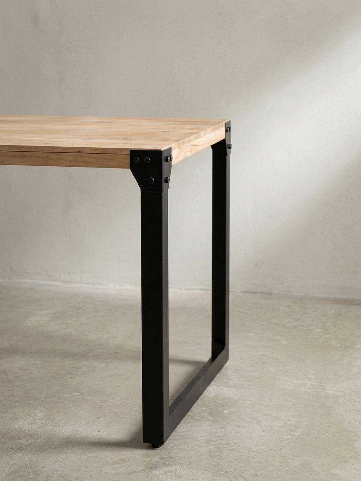 ESSTISCH Massivholz Metall Rechteckig Industrial, Akazie 180x90x76 cm - Schwarz/Akaziefarben, Holz/Metall (90/180/76cm) - KADIMA DESIGN