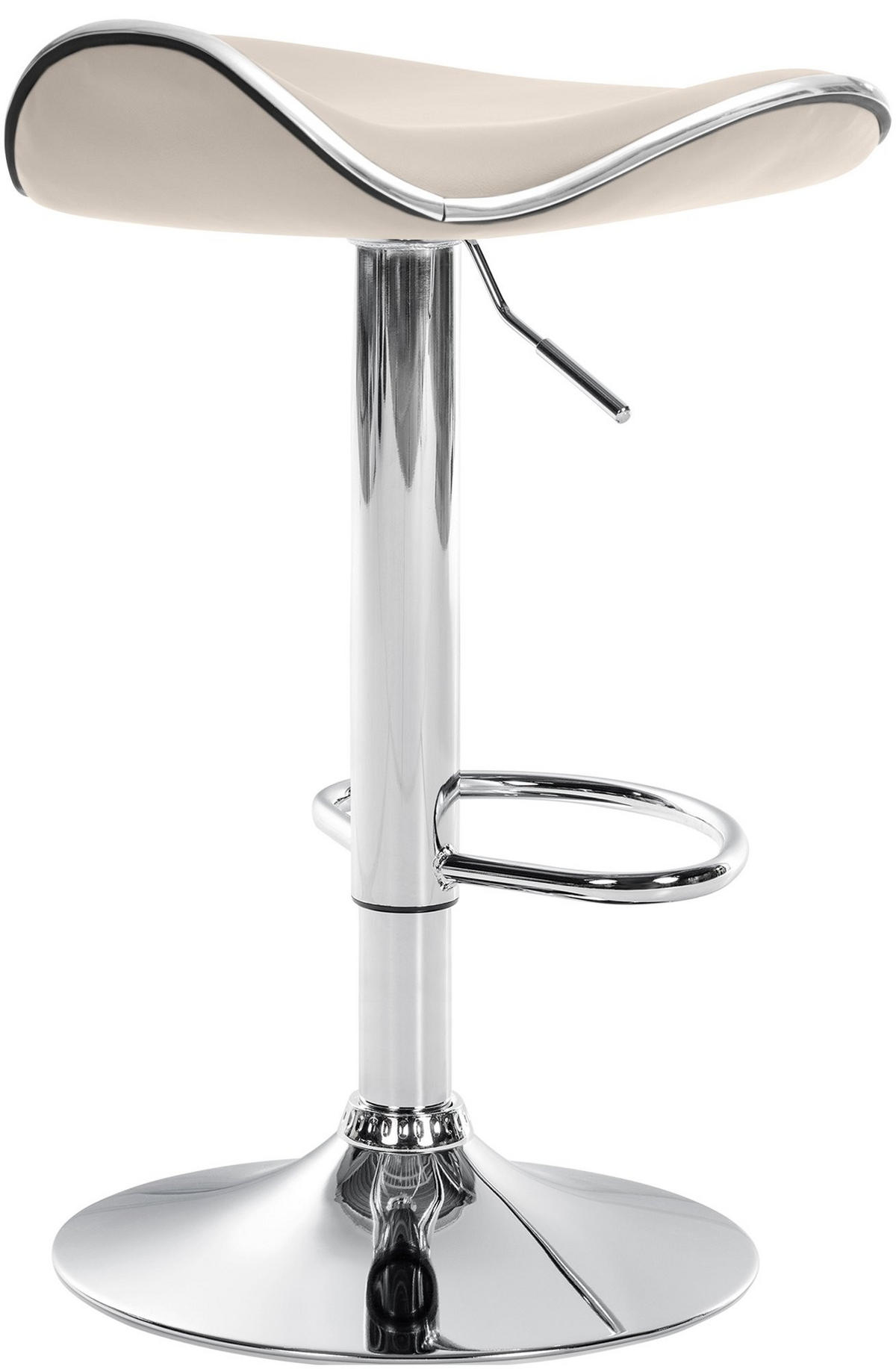 BARHOCKER Lederlook Creme - Chromfarben/Creme, Textil/Metall (45/71/45cm) - CLP