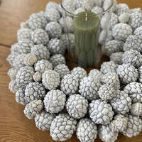 TROCKENBLUMEN Atafruchtkranz dick - Weiß, Naturmaterialien (5cm)