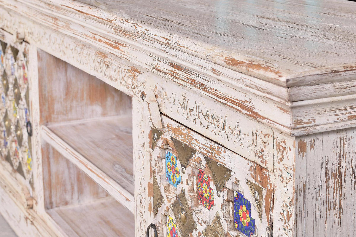 TV-SCHRANK aus Holz mit Keramikdetails - Perlmutt, Holz (150/60/40cm) - Giner y Colomer