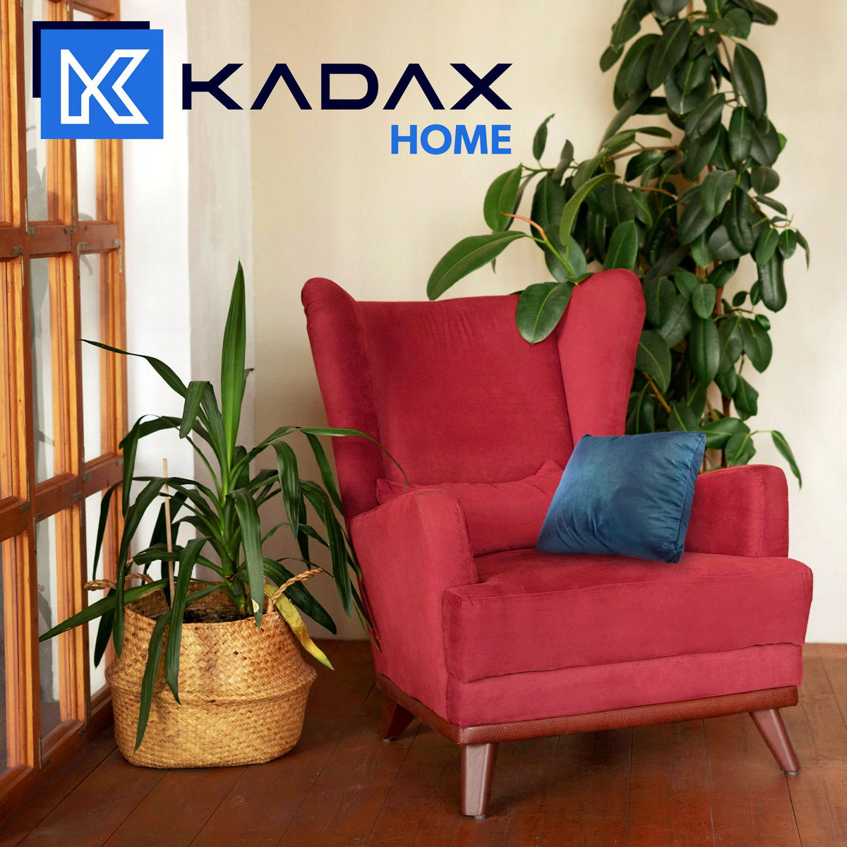 DEKOKISSEN, Dunkelblau - Dunkelblau, Textil (46/46cm) - KADAX