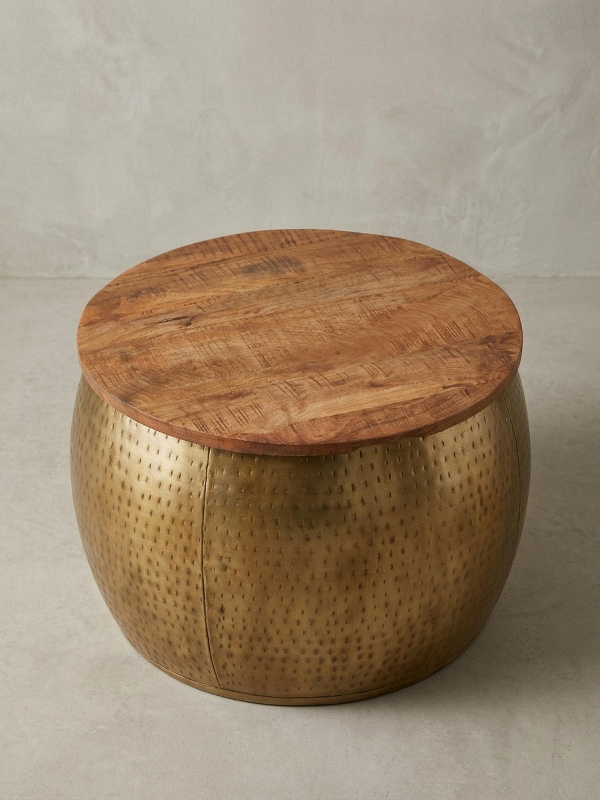 COUCHTISCH Massivholz Braun Gold, Modernes Design, Stauraum, Modell Aurora - Goldfarben, Holz/Metall (60/60/40cm) - KADIMA DESIGN
