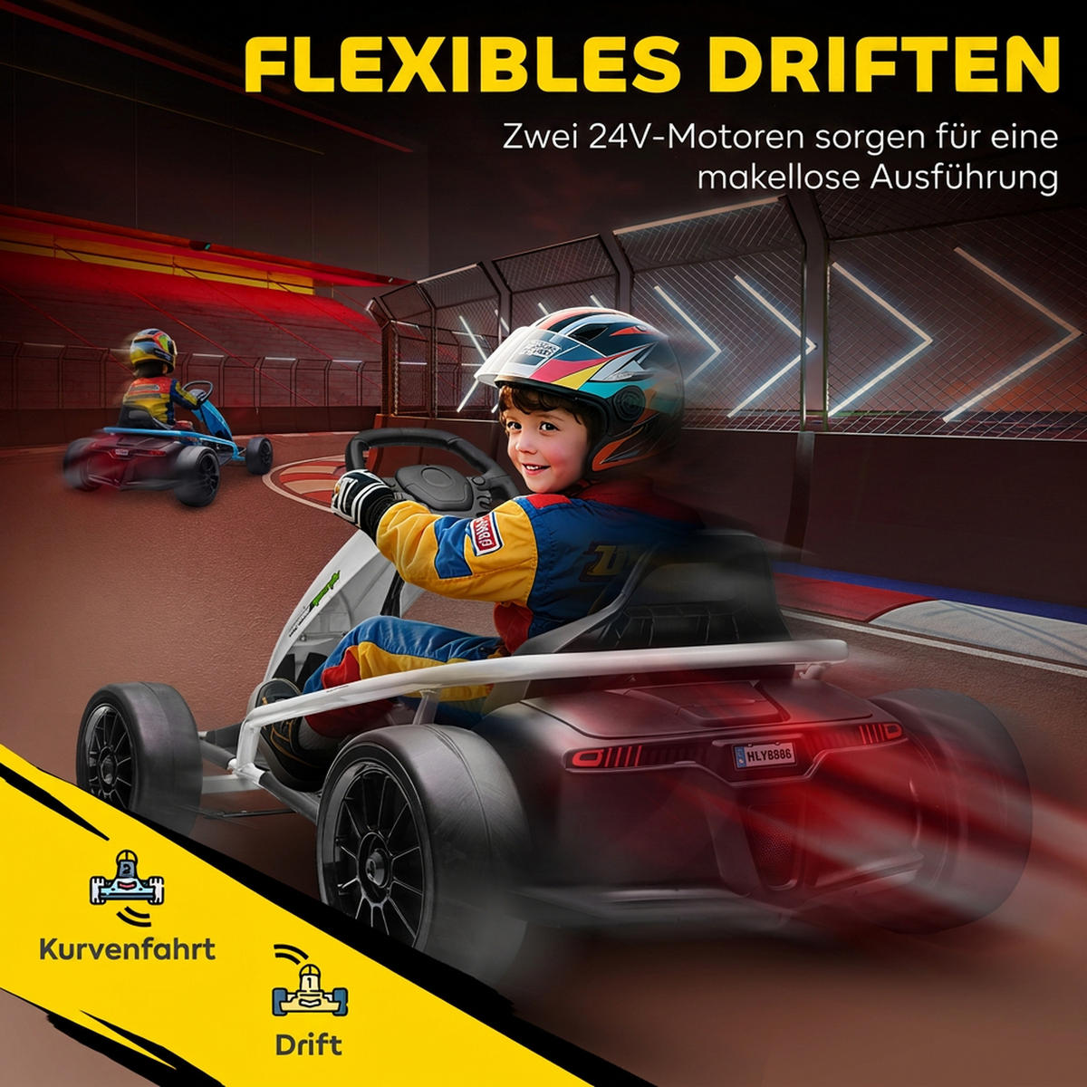 ELEKTRO-GO-KART Kunststoff Metall Weiß - Weiß, Kunststoff (115/77/54cm) - HOMCOM