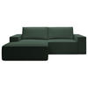 ECKSOFA Farese Mini mit Cordbezug Dunkelgrün, links - Dunkelgrün/Schwarz, Textil (240/167cm) - Selsey
