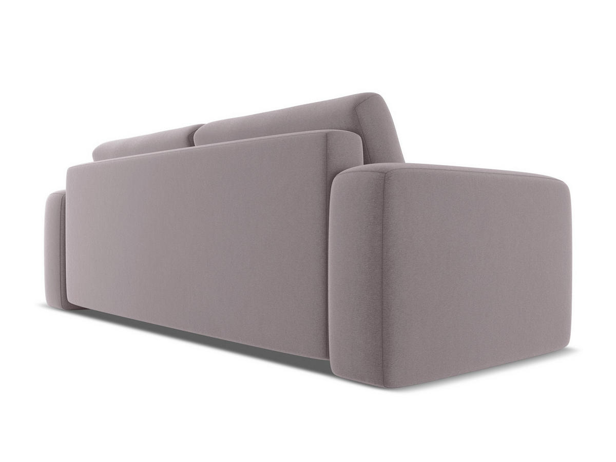 3-SITZER SOFA mit Schlaffunktion Samt Stoff Violett - Lila/Flieder, Kunststoff/Textil (242/91/100cm) - Makamii