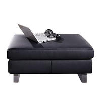 HOCKER - Kunstleder Schwarz - Schwarz, Kunststoff/Metall (92/40/56cm) - home24