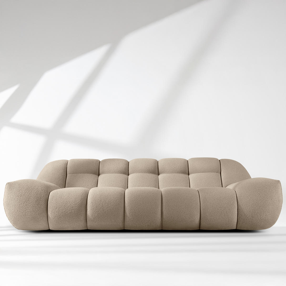 EINZELSOFA VENA Bouclé, Beige - Beige, Holz/Textil (225/72/105cm) - KONSIMO®