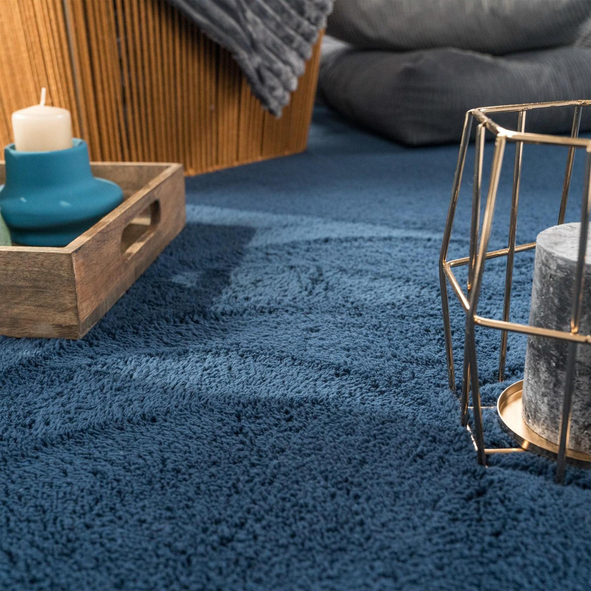 KURZFLORTEPPICH 200/200 cm Cadiz 630 - Blau, Kunststoff (200/200cm) - Paco Home