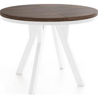 ESSTISCH Strato Black runder ausziehbarer, Eiche Sonoma dunkelbraun 80-160/80/77 cm - Eichefarben/Weiß, Holz/Holzwerkstoff (80/80/77cm) - WFL GROUP