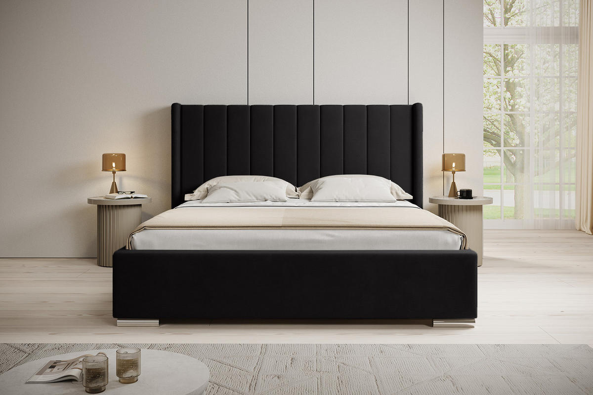 POLSTERBETT PAMBRIA 160x200 cm, Graphit - Graphitfarben, Textil (200/160cm) - Fedve