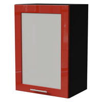 KÜCHENHÄNGESCHRANK Brerra W2S/50 Schwarz / RAL 3002 karminrot Hochglanz 50 / 32,5 / 72cm - Rot/Schwarz, Holz/Holzwerkstoff (50/72/32.5cm) - Feldmann-Wohnen