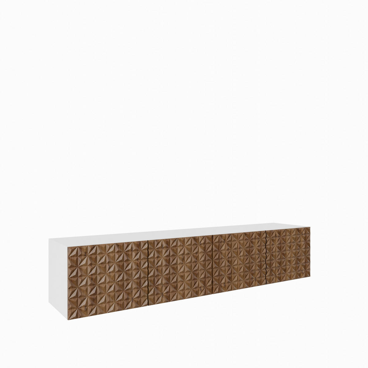 LOWBOARD ROVA 200/41/40 cm, Hängender TV-Schrank Weiß / Eichefarben - Eichefarben/Braun, Holzwerkstoff (200/41/40cm) - MASSENO