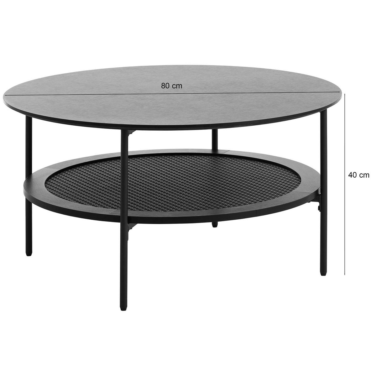 KONFERENČNÍ stolek Mogest, černý dub, 80 cm - tmavě hnědá, kov/kompozitní dřevo (80/80/40cm) - Selsey