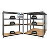 SCHWERLASTREGAL Taurus XL 4er-Set 180x160x60 cm Fachlast 250 kg Schwarz - Schwarz, Metall (640/180/60cm) - PROREGAL