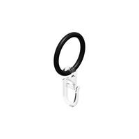 RUNDRINGE MIT FALTENHAKEN FÜR GARDINENSTANGEN 16 mm Ø, Schwarz, Packung 10 Stück - Schwarz, Kunststoff (16cm) - INTERDECO